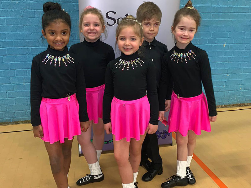 Five Pupils taking part in Irish Dance Competition Five Pupils taking part in Irish Dance Competition