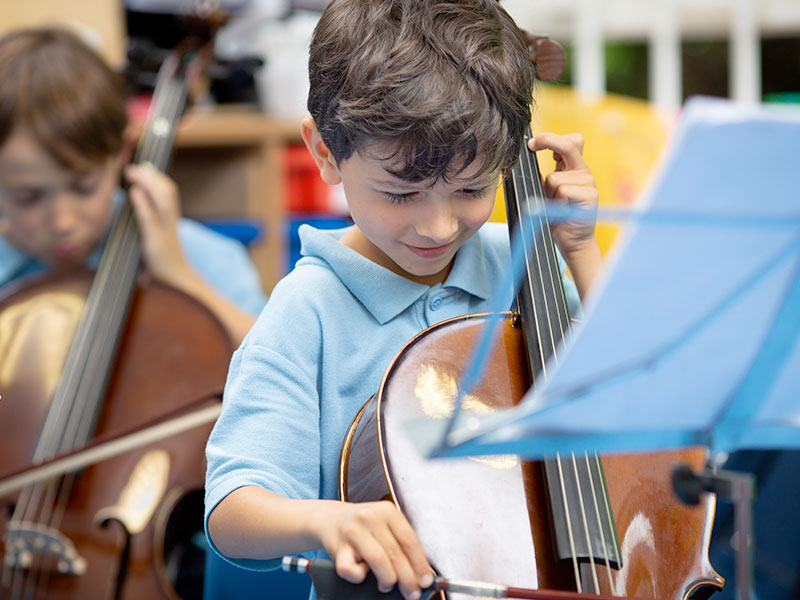 boy playing the cello